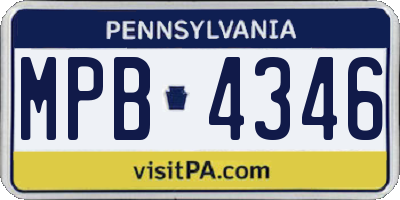 PA license plate MPB4346