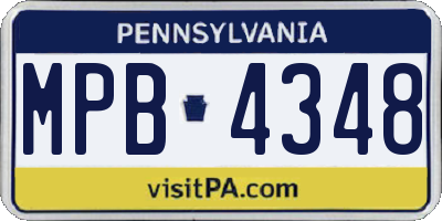 PA license plate MPB4348
