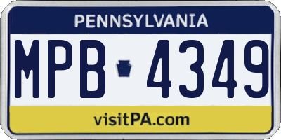 PA license plate MPB4349