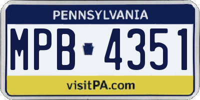 PA license plate MPB4351