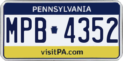 PA license plate MPB4352