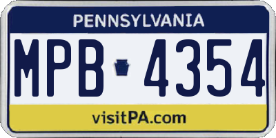 PA license plate MPB4354