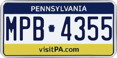 PA license plate MPB4355