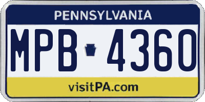 PA license plate MPB4360