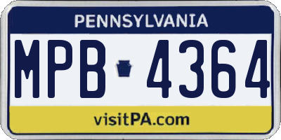 PA license plate MPB4364