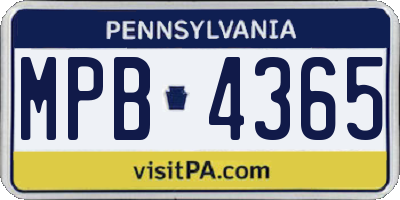 PA license plate MPB4365