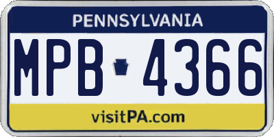 PA license plate MPB4366