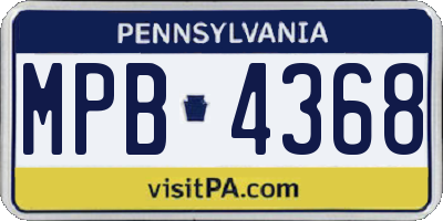 PA license plate MPB4368