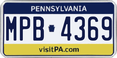 PA license plate MPB4369