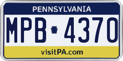 PA license plate MPB4370