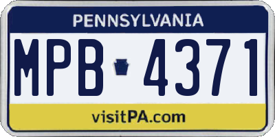 PA license plate MPB4371