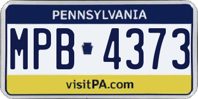 PA license plate MPB4373