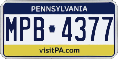 PA license plate MPB4377