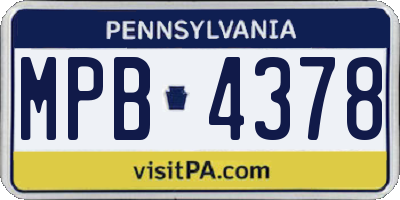 PA license plate MPB4378