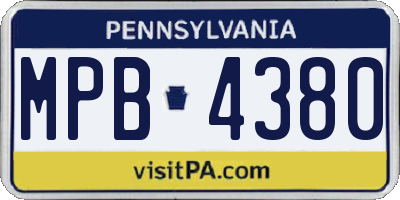 PA license plate MPB4380