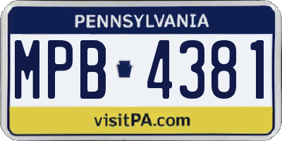 PA license plate MPB4381