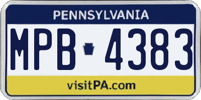 PA license plate MPB4383