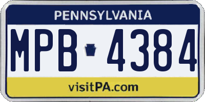 PA license plate MPB4384