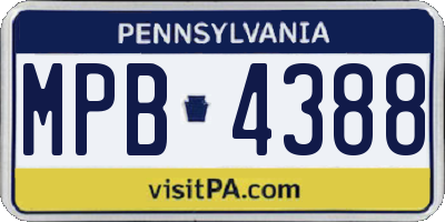 PA license plate MPB4388