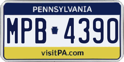 PA license plate MPB4390