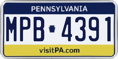 PA license plate MPB4391