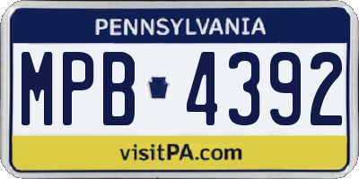 PA license plate MPB4392