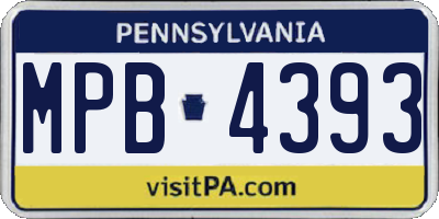 PA license plate MPB4393