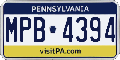PA license plate MPB4394