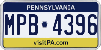 PA license plate MPB4396