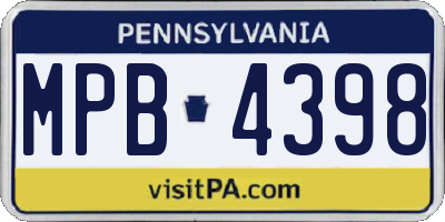 PA license plate MPB4398