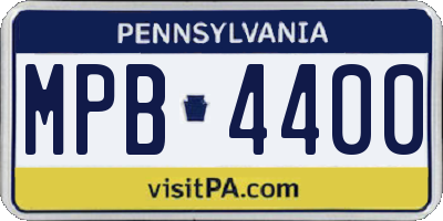PA license plate MPB4400