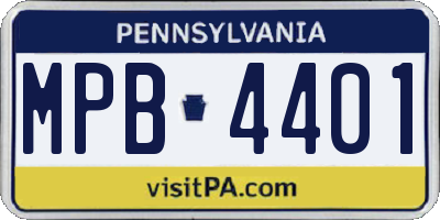 PA license plate MPB4401