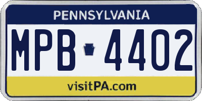 PA license plate MPB4402