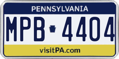 PA license plate MPB4404