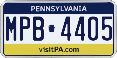 PA license plate MPB4405