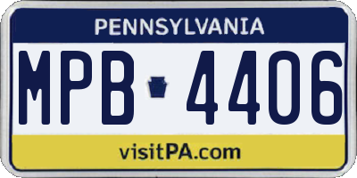 PA license plate MPB4406
