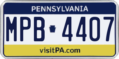 PA license plate MPB4407