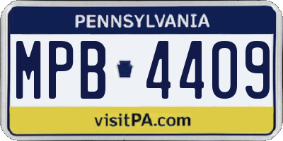 PA license plate MPB4409