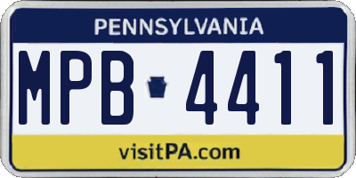 PA license plate MPB4411