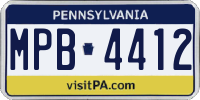 PA license plate MPB4412