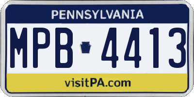 PA license plate MPB4413