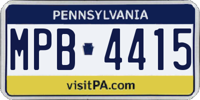 PA license plate MPB4415