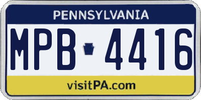 PA license plate MPB4416