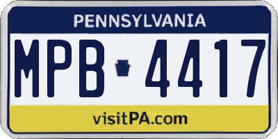 PA license plate MPB4417