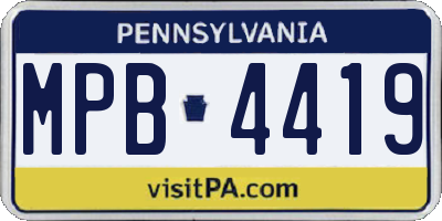 PA license plate MPB4419