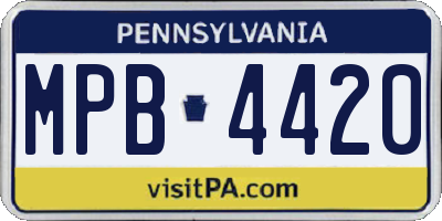 PA license plate MPB4420