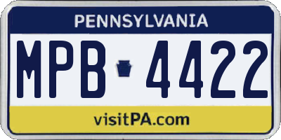PA license plate MPB4422
