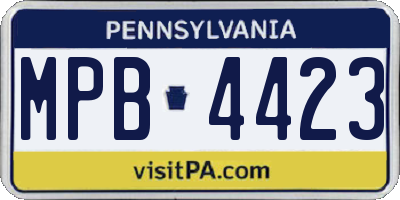 PA license plate MPB4423