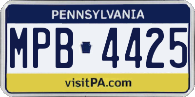 PA license plate MPB4425