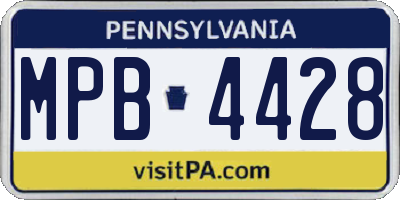PA license plate MPB4428